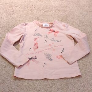 EIRENE girls ballerina dance bow long sleeve shirt Size 4T